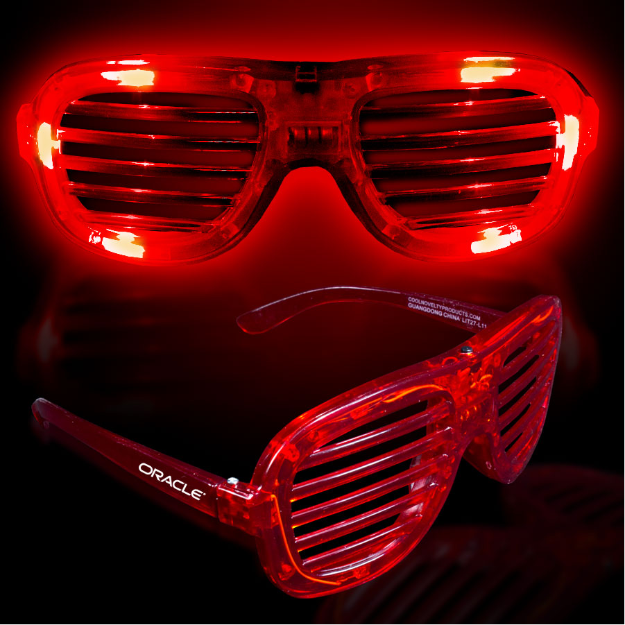 Red Light-Up Slotted Glasses