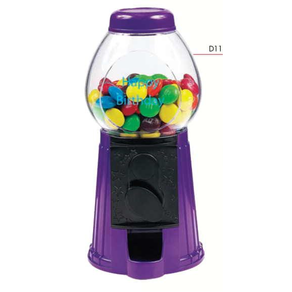 3-1/2"x3-1/2"x6" Purple Gumball- Candy Dispenser Machine