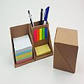 Cube Shaped Sticky Notepad With Pen Holder