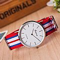 Fashion geneva nylon strap wrist watch