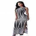 Hot Selling Sleeveless Style printed dress Summer Bodycon Dress Womens Dresses S