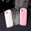 Luxury warm rabbit hair fur mobile phone case for iphone 6 or 6 Plus